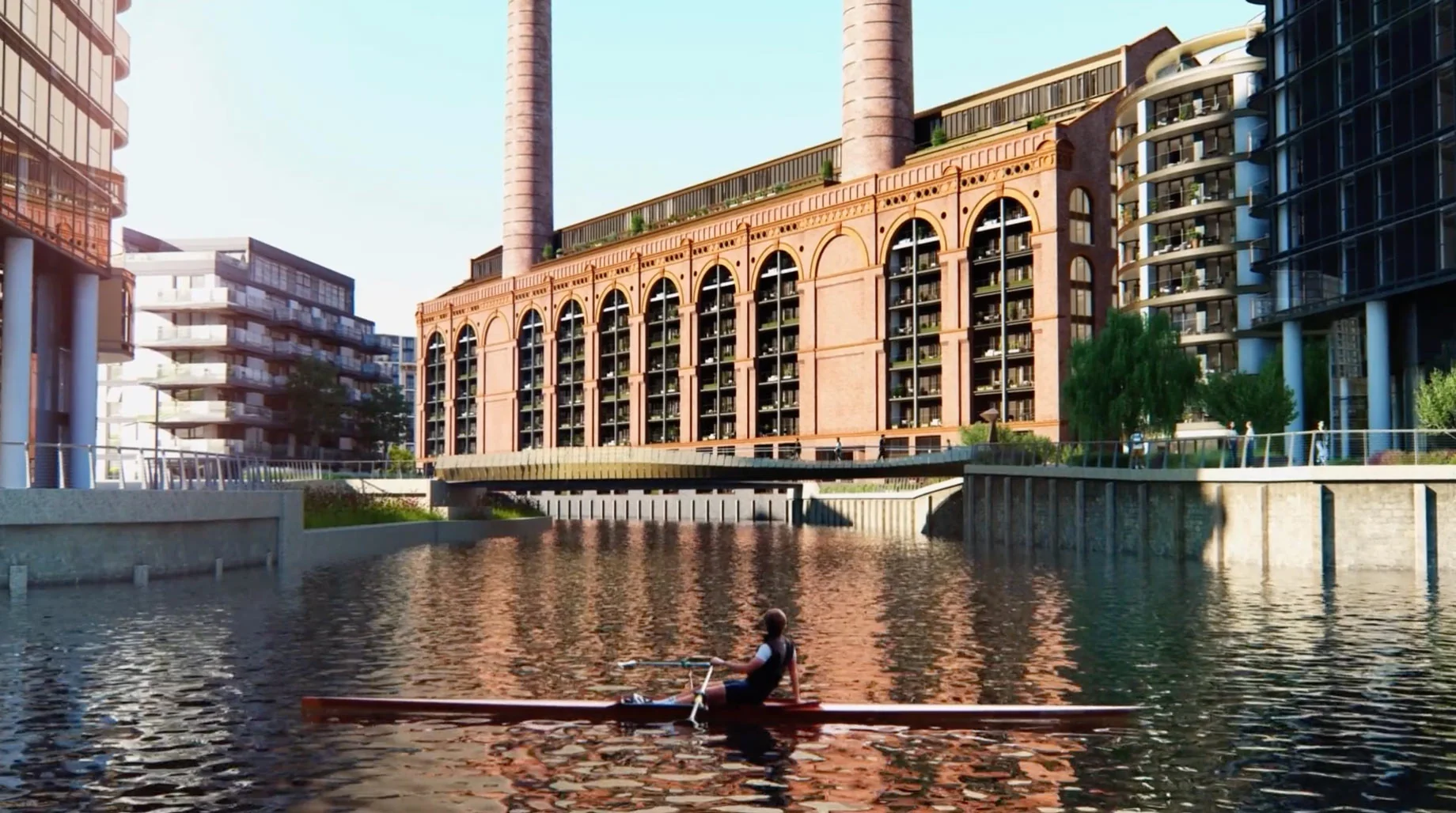 Powerhouse Chelsea Waterfront Chelsea London Sw10 0sw Lots Road Power Station Creek Rowing Cgi