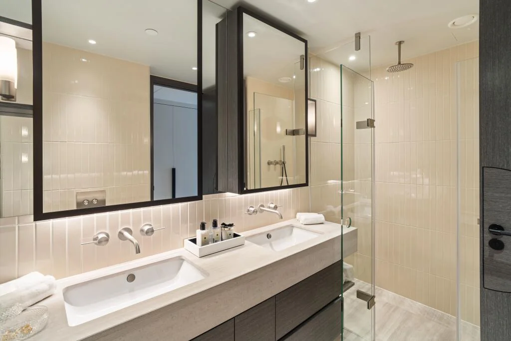 Powerhouse Chelsea Waterfront Chelsea London Sw10 0sw Principal Ensuite Double Sink Rain Shower Tiles