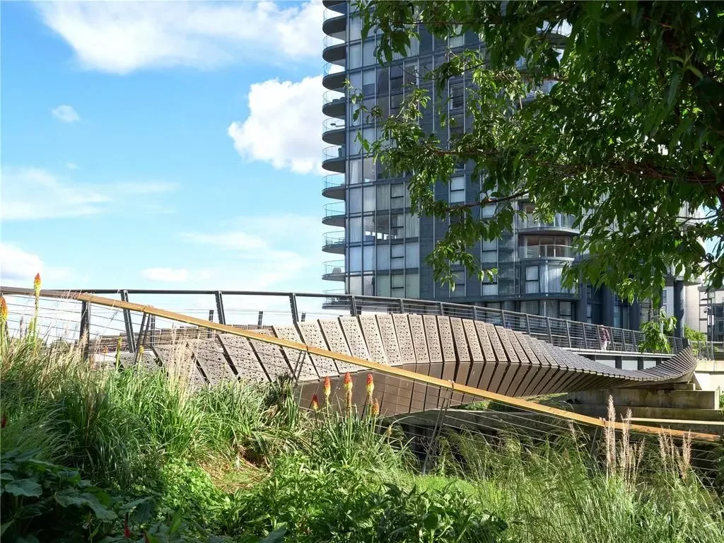 Powerhouse Chelsea Waterfront Landscaped Creek Bridge Wildflower Garden Tower London Sw10