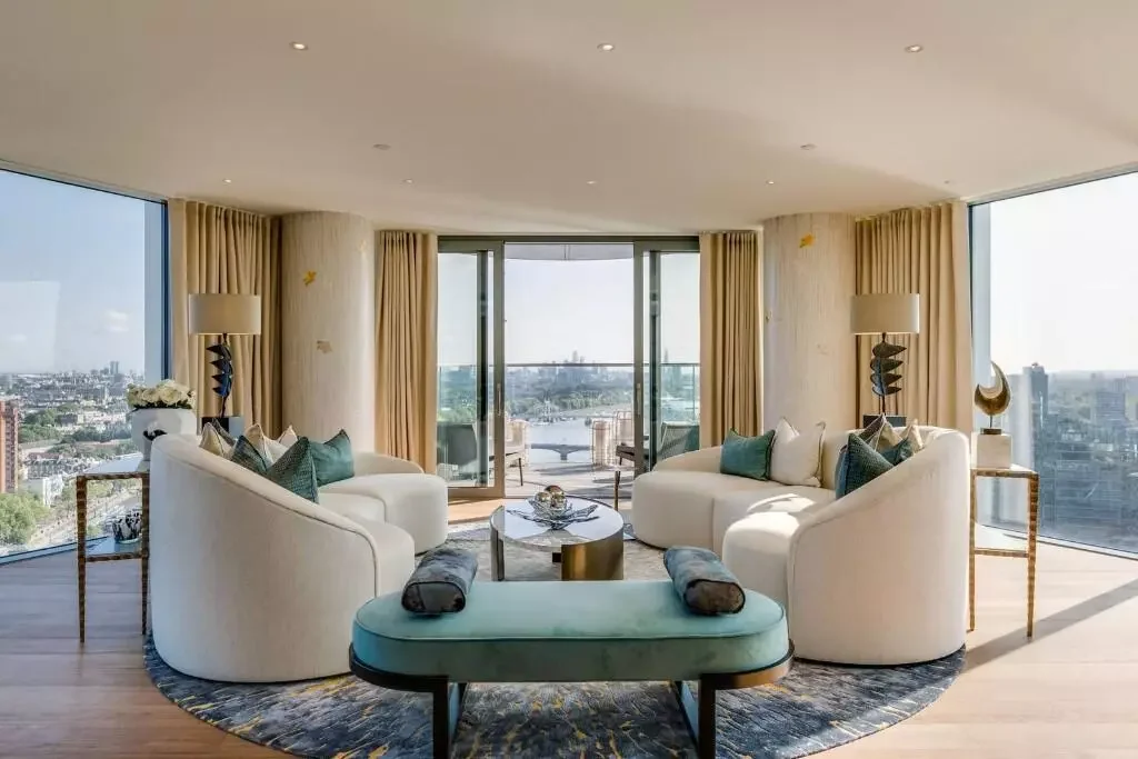 Powerhouse Chelsea Waterfront Luxury Penthouse Living Room Thames River View London Sw10