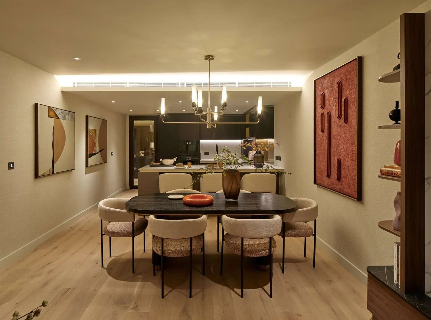 Powerhouse Chelsea Waterfront Sw10 0qd Open Plan Dining Room Kitchen Chandelier London