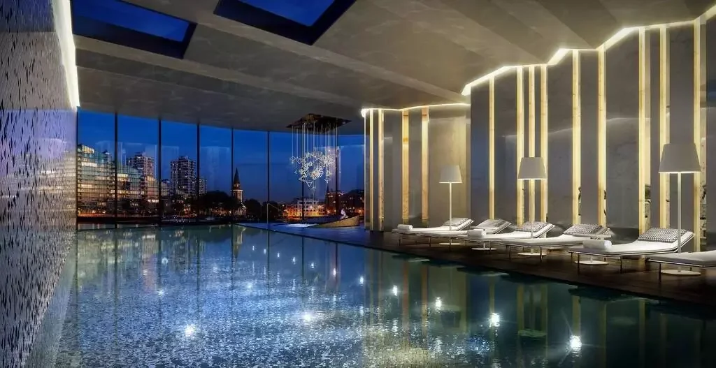 Powerhouse Chelsea Waterfront Wellness Centre Indoor Pool Spa Night London Sw10