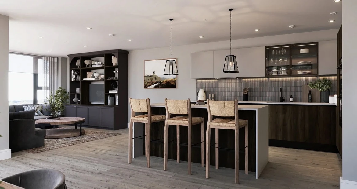 Reading Riverworks 2 Bedroom Apartment Open Plan Kitchen