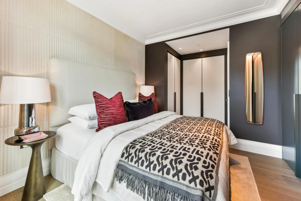 Regents Crescent Park Crescent Second Bedroom Dark Wardrobes London W1b