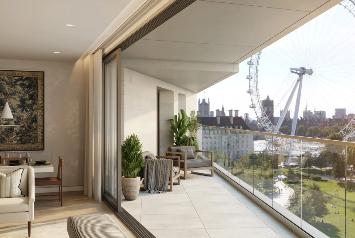 Seven Southbank Place Balcony London Eye River View