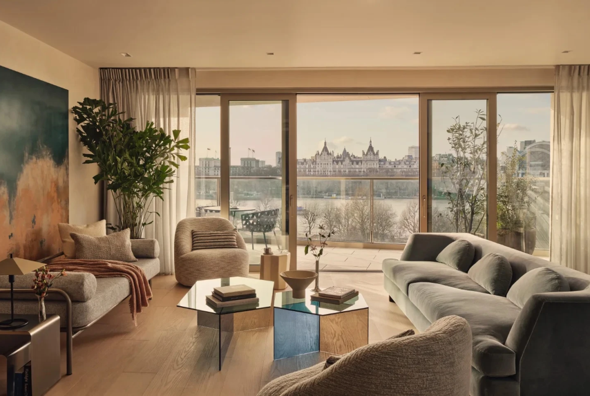 Seven Southbank Place Kitchen Marble Island Modern