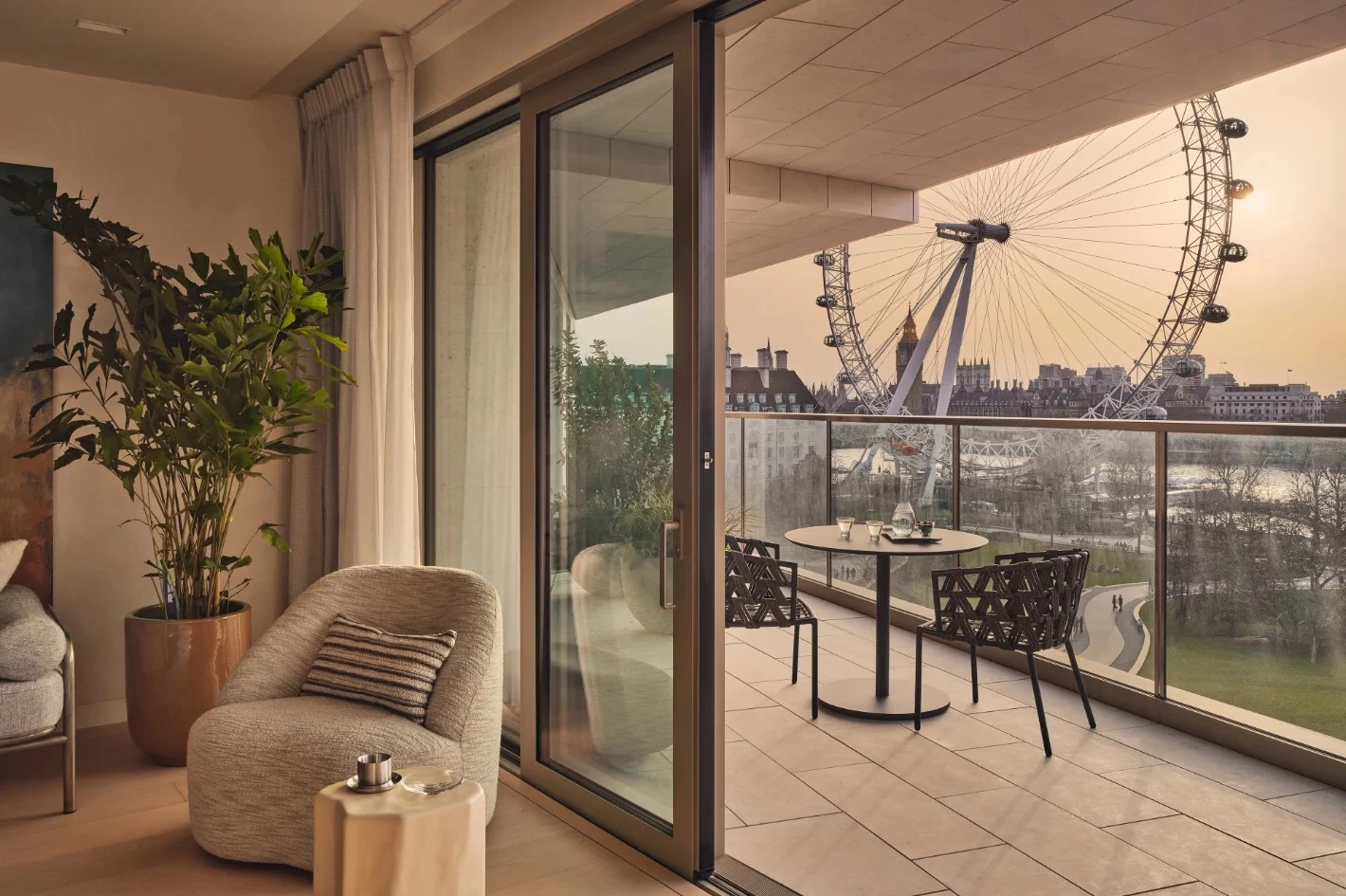 Seven Southbank Place Living Room River View