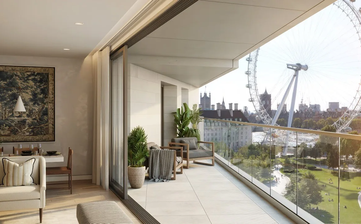 Seven Southbank Place Se1 Balcony River Thames London Eye View Luxury Apartment