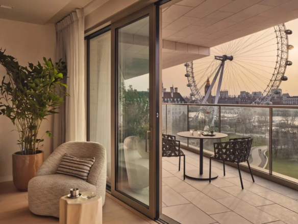 Seven Southbank Place Se1 Living Room Floor To Ceiling Windows Thames View