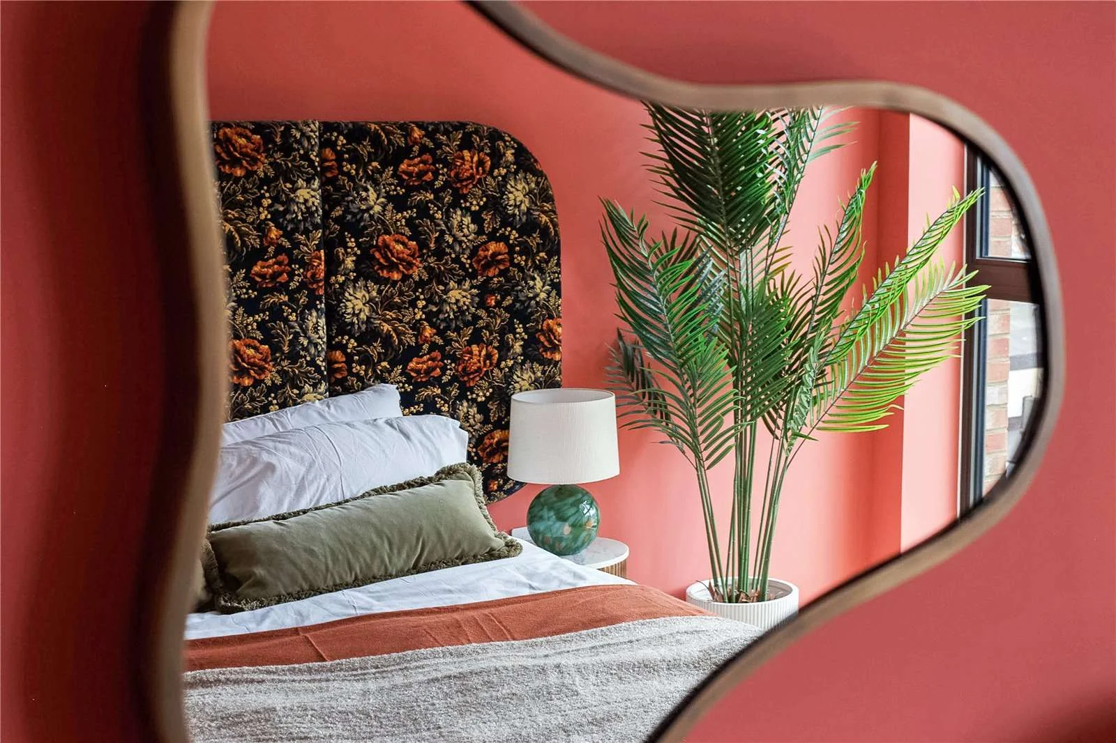 Smokehaus Bayford Street E8 3se Master Bedroom Mirror Detail Floral Headboard London Fields