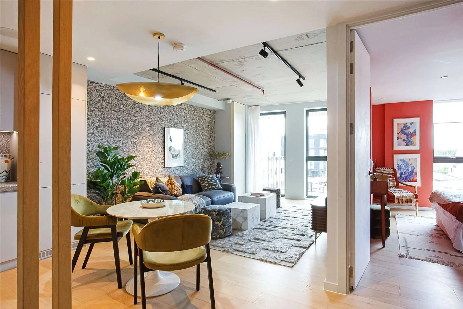 Smokehaus Bayford Street E8 3se Open Plan Living Dining Room Industrial Concrete Ceiling Hackney