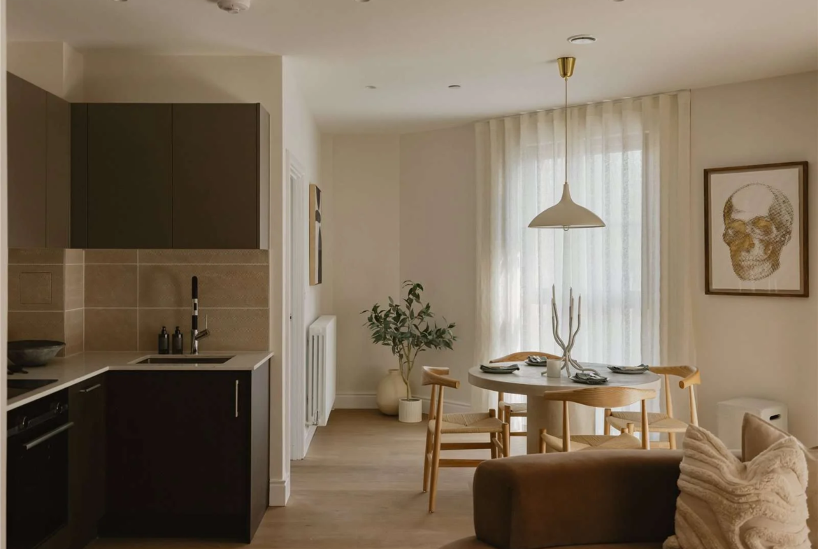 The Langdon 35 Byron Street E14 London Open Plan Kitchen Dining Living South Facing 2 Bed Apartment