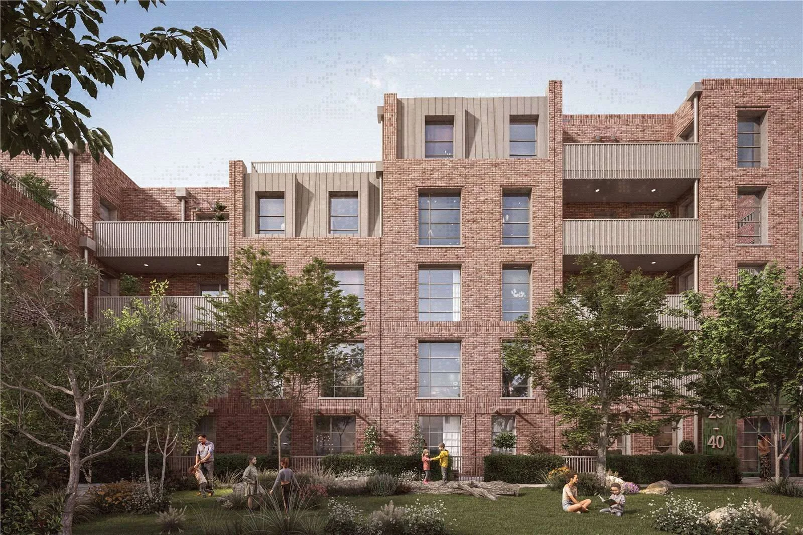 The Langdon Byron Street E14 London Brick Exterior Communal Courtyard Development Poplar