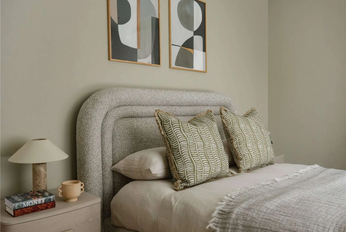 The Langdon Byron Street E14 London Double Bedroom Bespoke Headboard Bedside Table Build Poplar