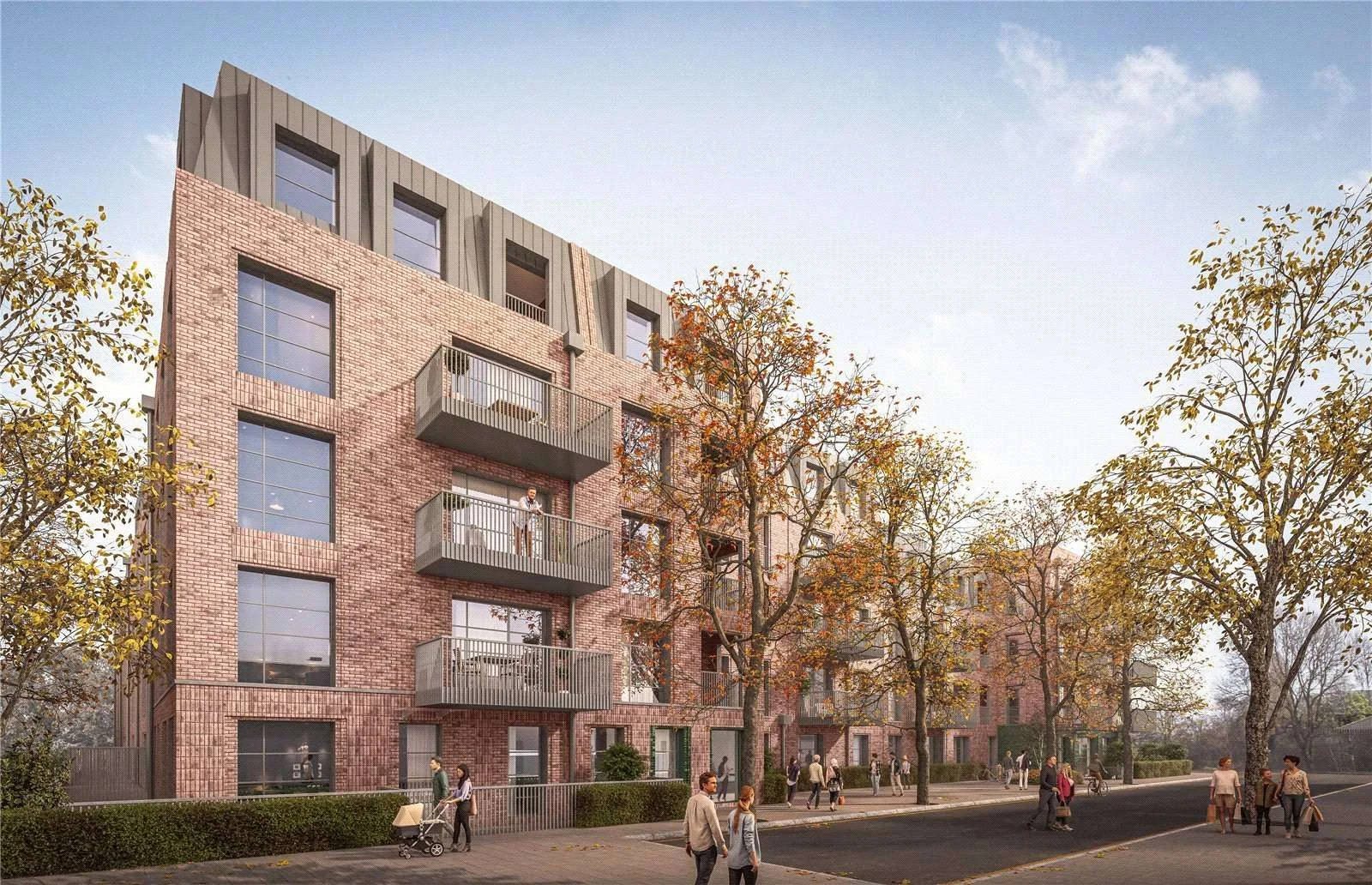 The Langdon Byron Street Poplar E14 Brick Exterior Balconies Cgi