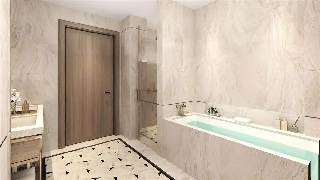 The Lucan Chelsea 2 Bedroom Luxury Bathroom Marble Bathtub Cgi London Sw3