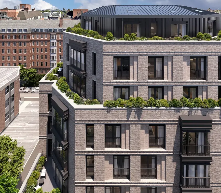 The Lucan Chelsea 3 Bedroom Aerial Render Rooftop Penthouse Terraces London