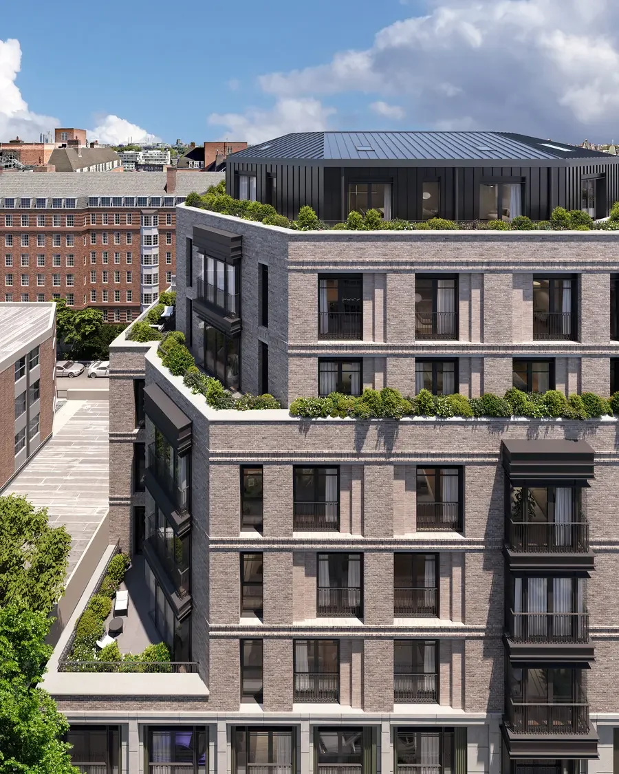 The Lucan Chelsea 3 Bedroom Aerial Render Rooftop Penthouse Terraces London