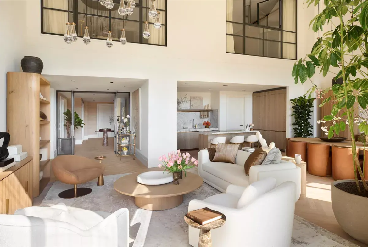 The Whiteley Clock Tower Apartment Double Height Reception Room