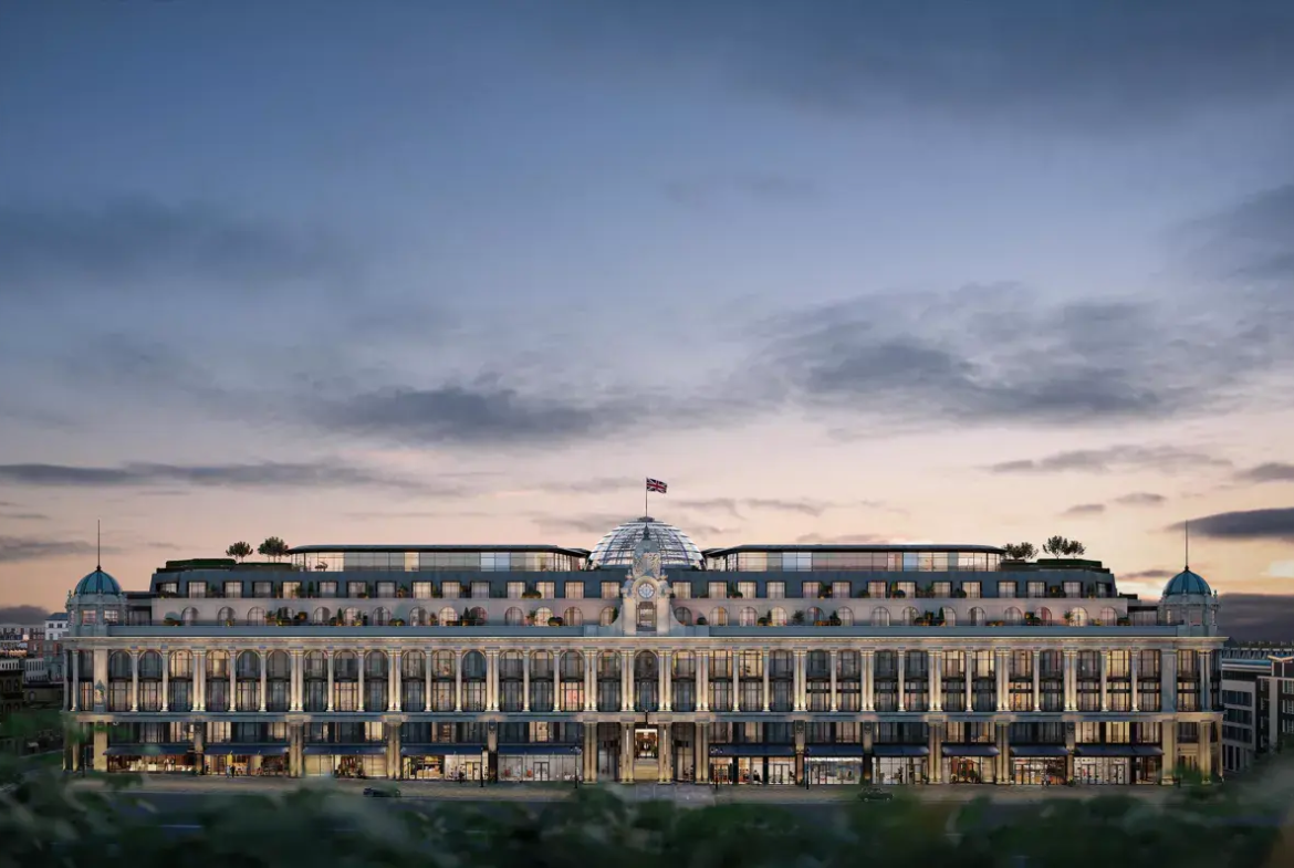 The Whiteley London Super Prime Residential Development Dusk Exterior