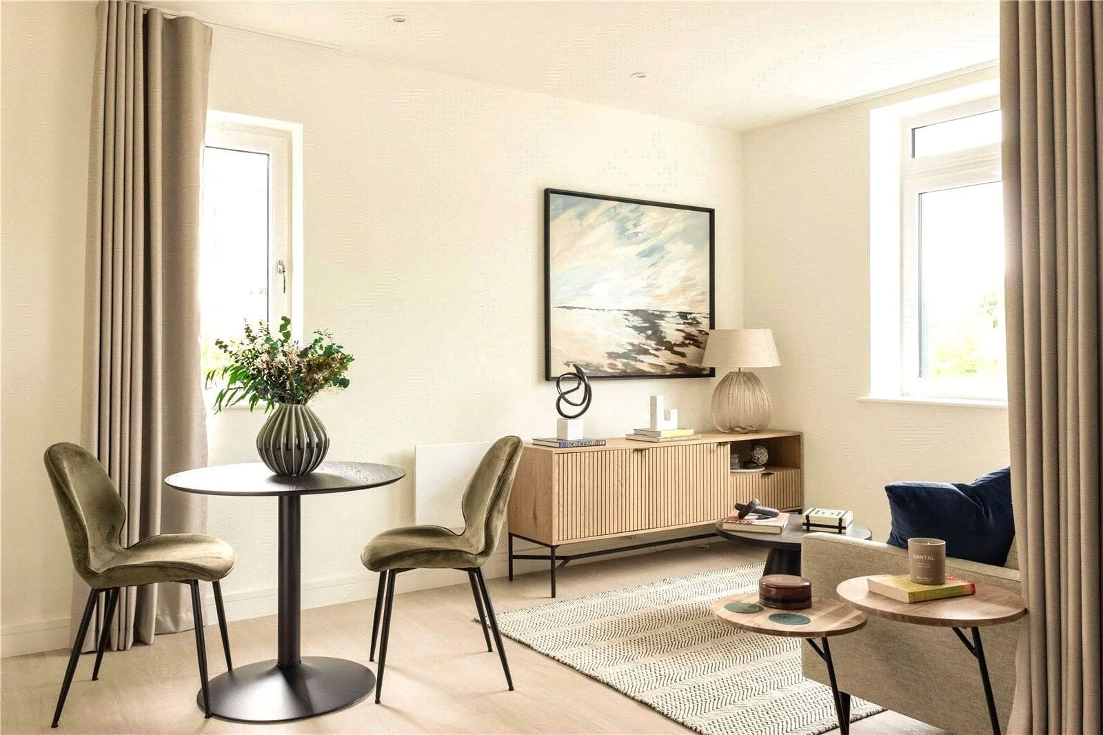 Urban Picturehouse 155 Station Road Sidcup Da15 Dining Living Area Sideboard Studio Apartment Show Home