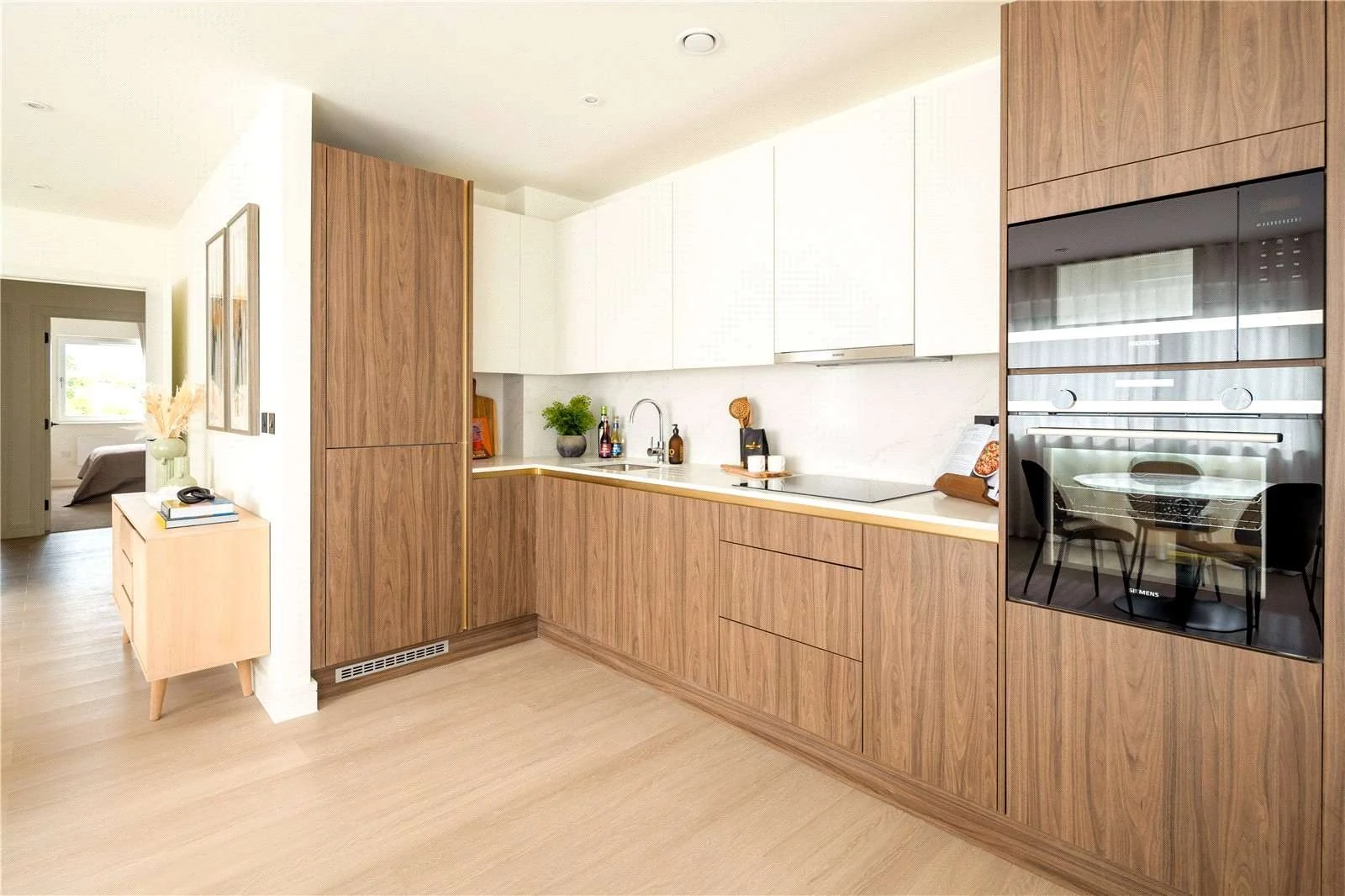 Urban Picturehouse Sidcup Da15 London Kitchen L Shape Layout Integrated Siemens Oven Microwave