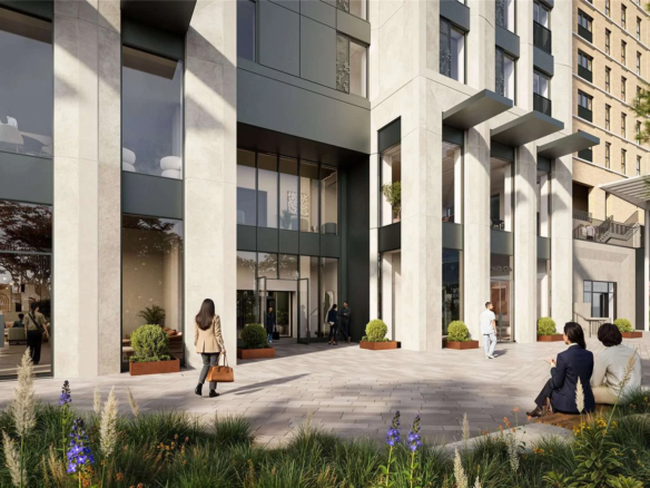 West Kensington W14 100 Kensington The Oria Entrance Colonnaded Stone Facade Health Club