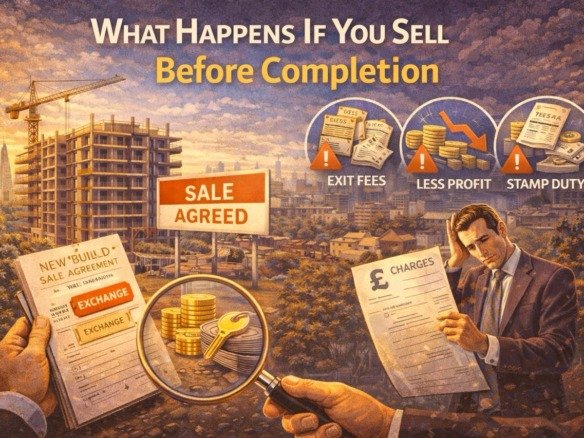 what happens if you sell before completion off plan property showing exit fees reduced profit and stamp duty costs illustration