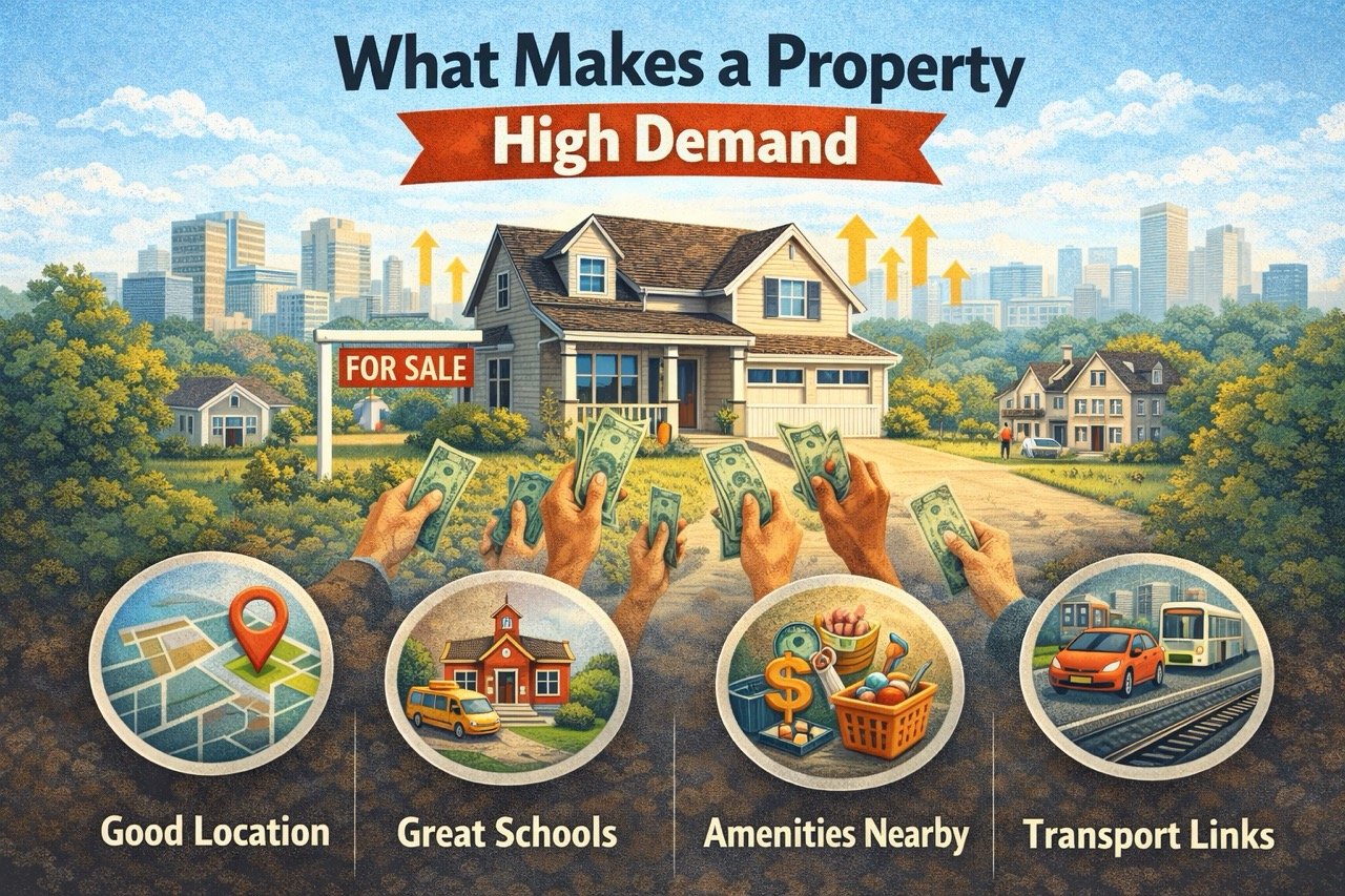 what makes a property high demand including good location schools amenities and transport links