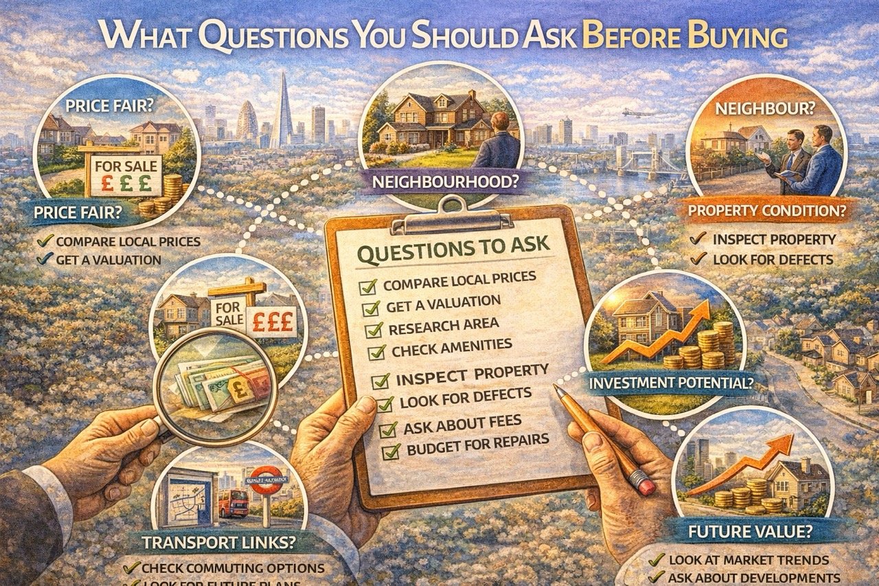 what questions you should ask before buying property including price valuation location condition and investment potential illustration