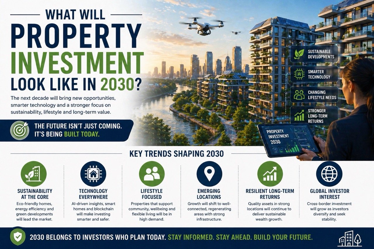 What will property investment look like in 2030 showing future real estate trends, smart cities, sustainability and technology