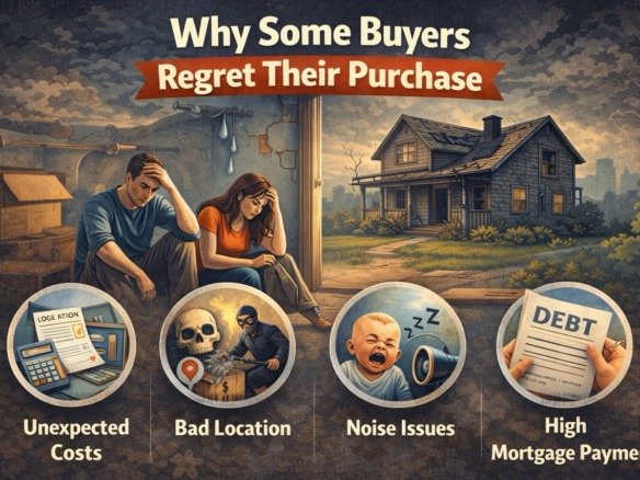 why some buyers regret their property purchase including unexpected costs bad location noise issues and high mortgage payments