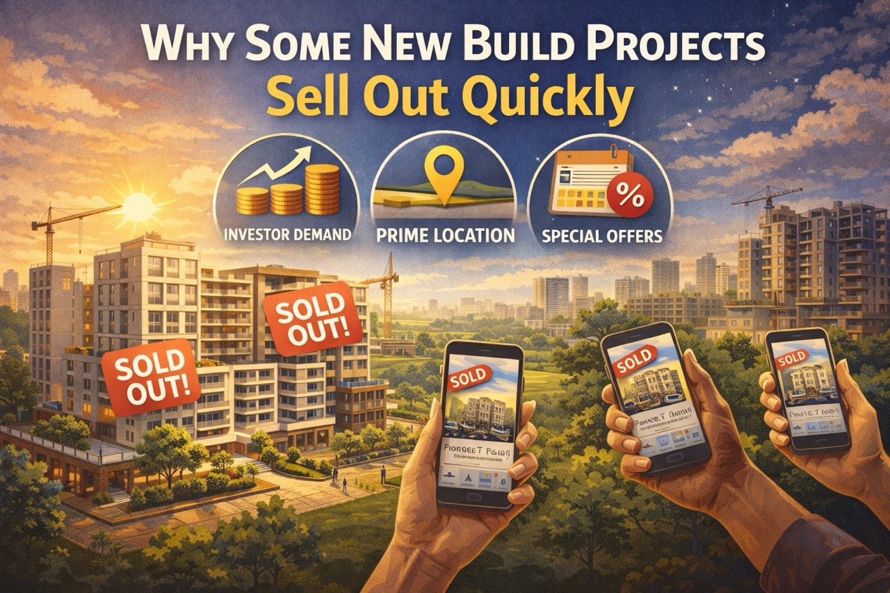 why some new build projects sell out quickly illustration showing high demand prime location and sold out properties