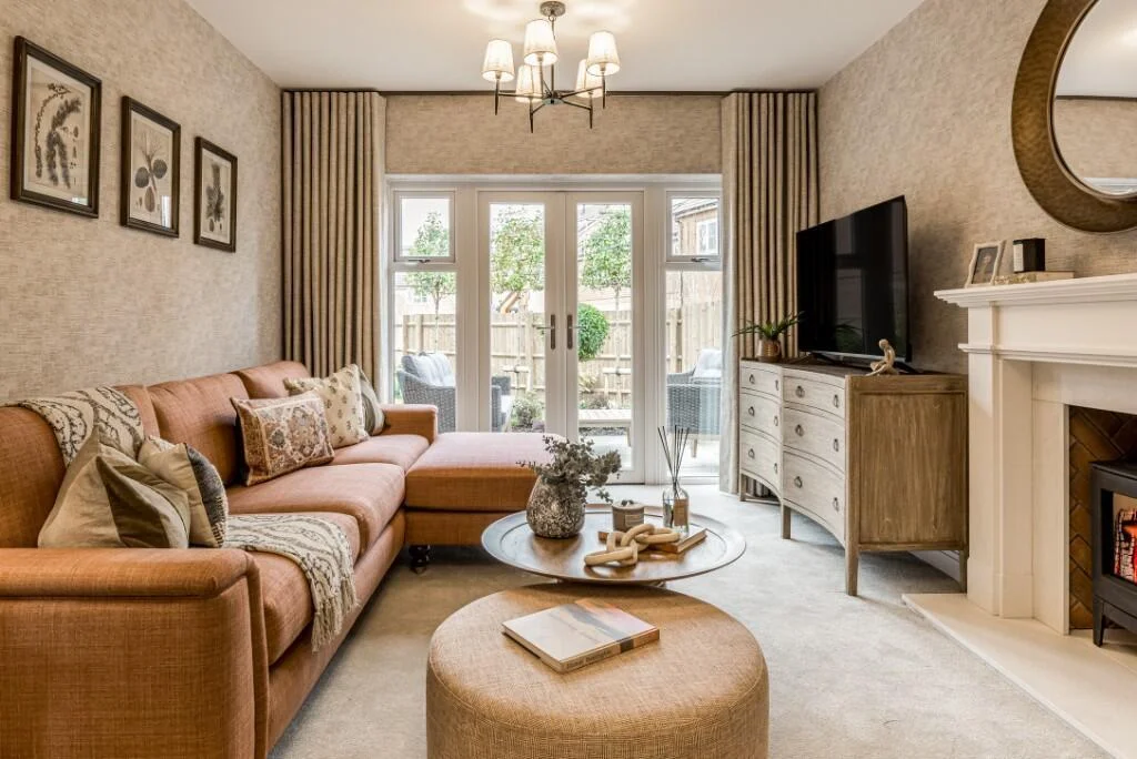 Winterbrook Meadows Living Room Fireplace Garden View