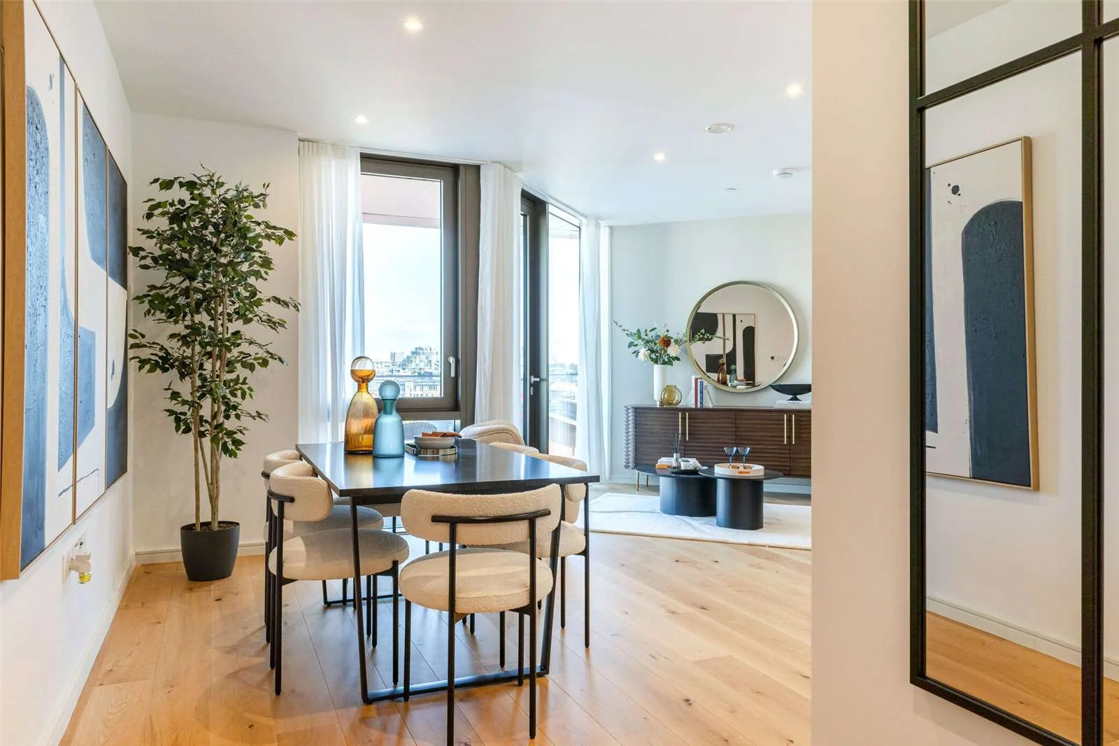 9 Eastfields Riverside Quarter Wandsworth Sw18 Dining Room Living Area Full Height Glazing Thames Views London