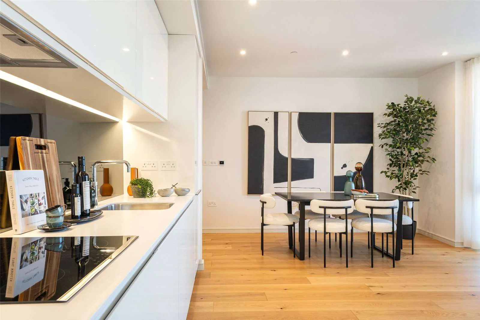 9 Eastfields Riverside Quarter Wandsworth Sw18 Kitchen Induction Hob Integrated Appliances Dining Area London