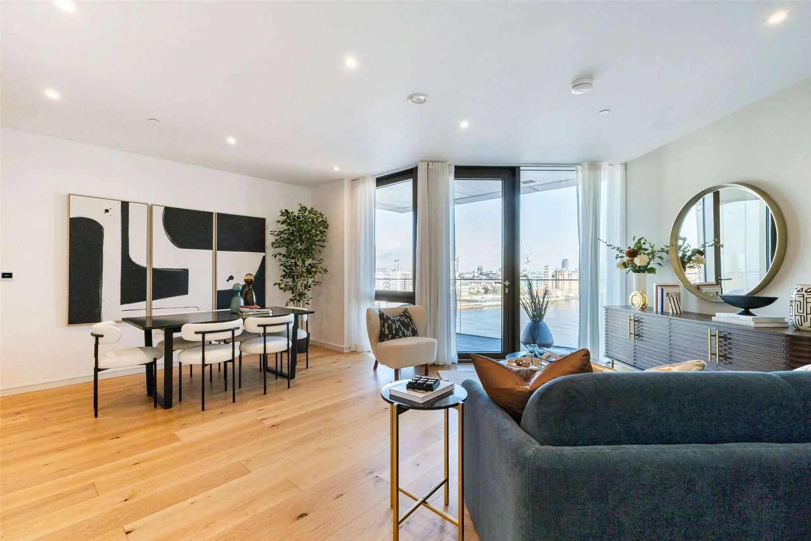 9 Eastfields Riverside Quarter Wandsworth Sw18 Living Dining Room Floor To Ceiling Windows Thames View London