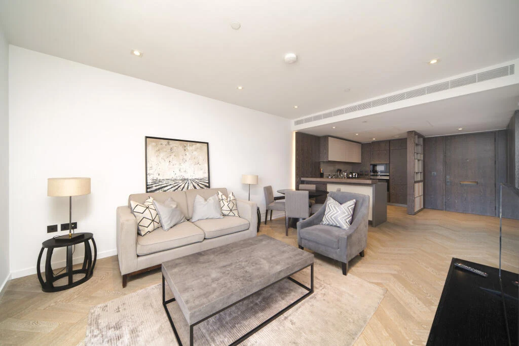 Ambrose House 19 Circus Road West Sw11 Open Plan Living Room Kitchen Herringbone Floor