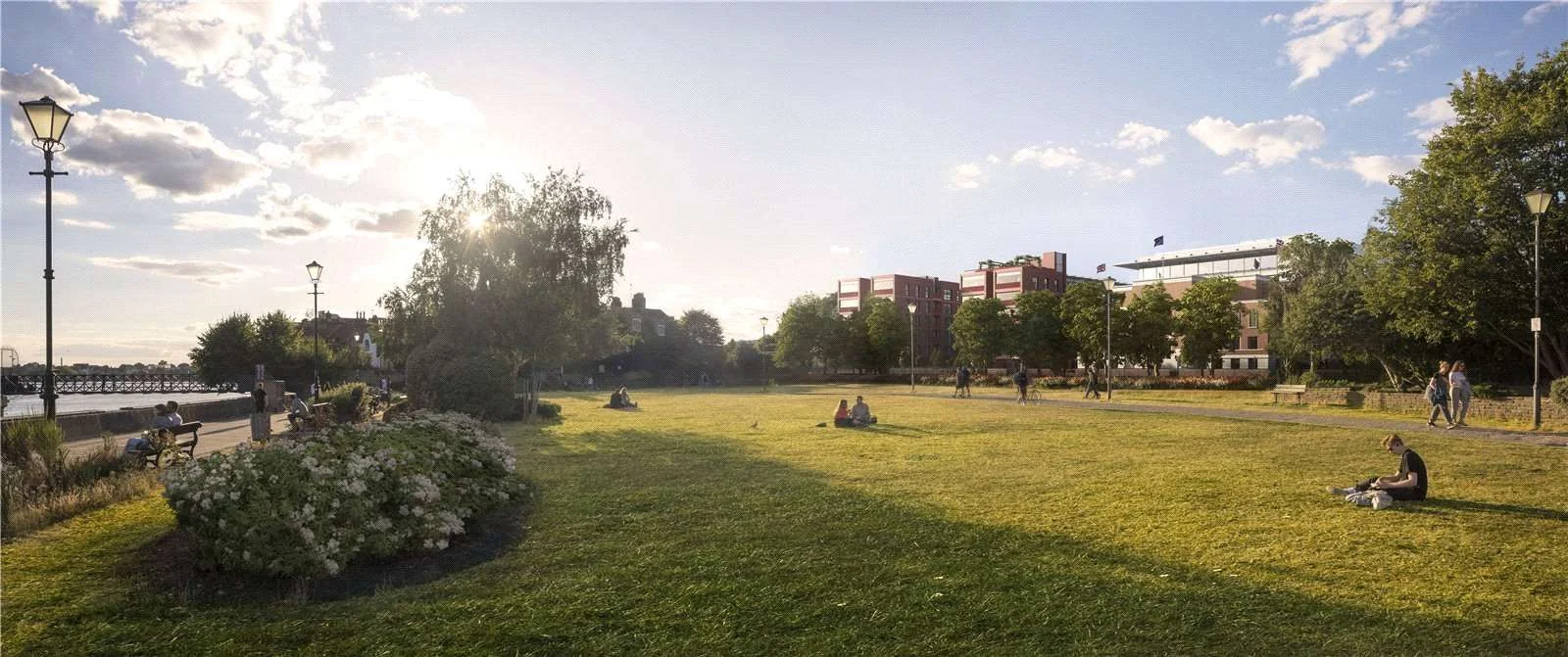 Artisi Hammersmith Town Hall London W6 Cgi Location Thames Riverside Park Sunset Red Brick Building Ravenscourt Park Proxi...