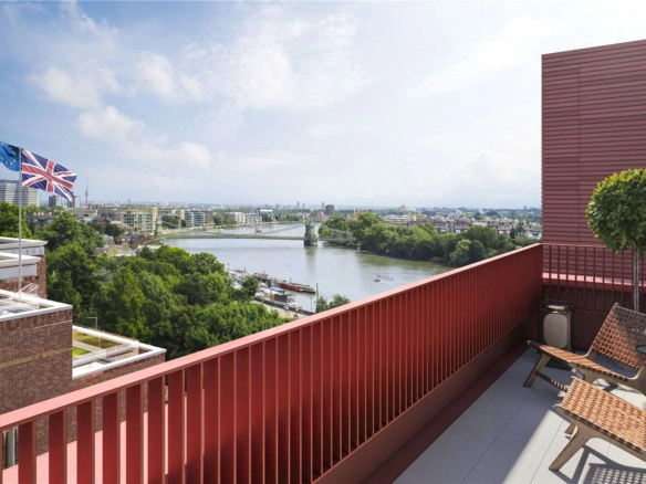 Artisi Hammersmith Town Hall London W6 Cgi Residents Roof Terrace Panoramic River Thames Hammersmith Bridge Union Jack View