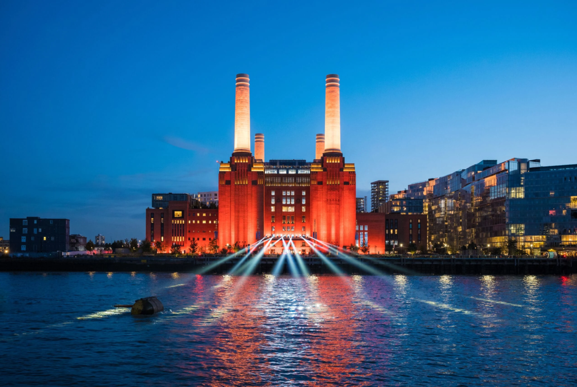 Battersea Power Station Sw11 London Grand Opening Night Illuminated River Thames Light Show