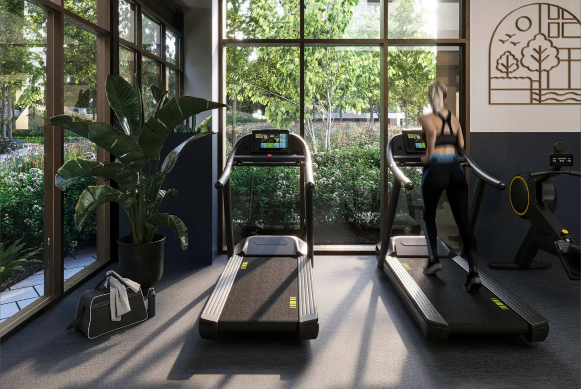 Bow Green London E3 Gym Treadmill Garden View Fitness Suite