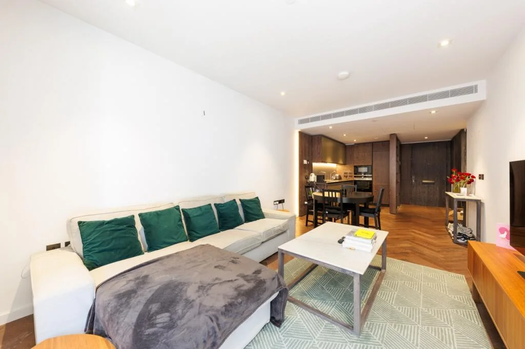 Circus West Village 8 Circus Road West Battersea Sw11 London 1 Bed Apartment Living Room Sofa Kitchen Dining Open Plan Her...