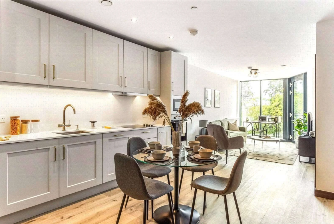 Dylon Riverside Apartment 213 Se26 London Open Plan Kitchen Living Dining Room Floor To Ceiling Windows Development