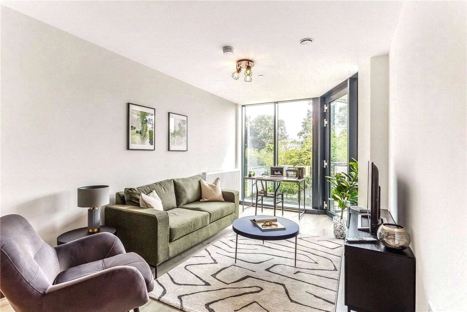 Dylon Riverside Samuel Apartments Se26 London Bright Living Room Balcony Green Garden Views Weston Homes