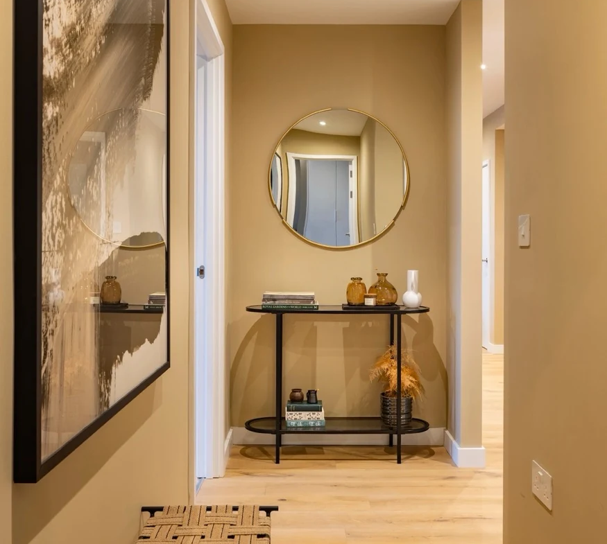 Ebury Sw1 Sw1w Westminster London 2 Bed Apartment Entrance Hallway Hardwood Floors Gold Mirror Console Table