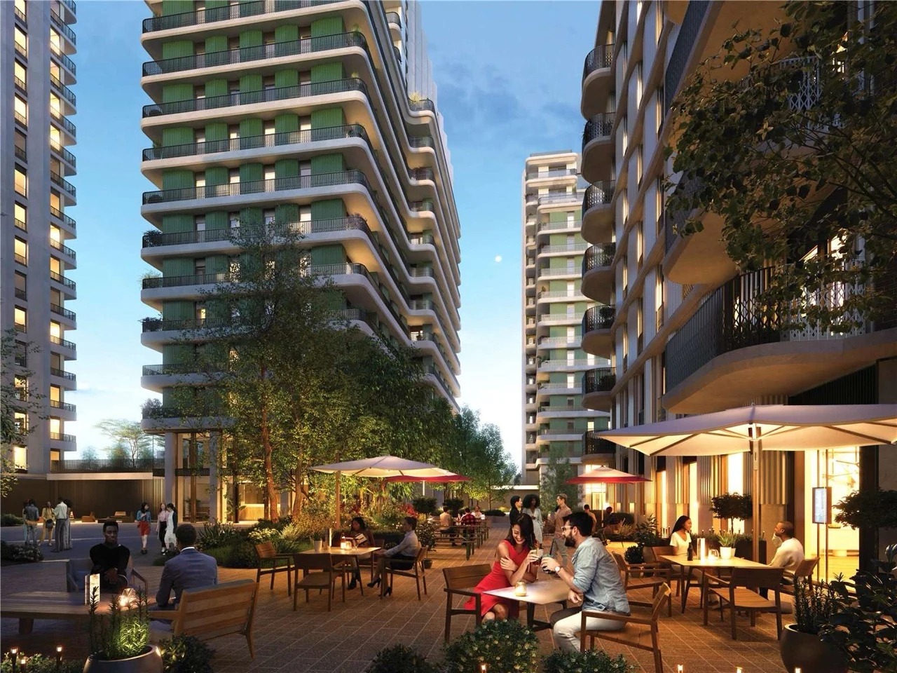Ebury Sw1 Sw1w Westminster London 2 Bedroom Apartment Landscaped Garden Square Residents Courtyard Evening Al Fresco