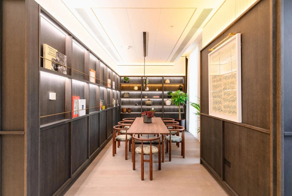 Ebury Sw1 Sw1w Westminster London 3 Bedroom Apartment Private Dining Room Library Walnut Shelving Residents Amenity