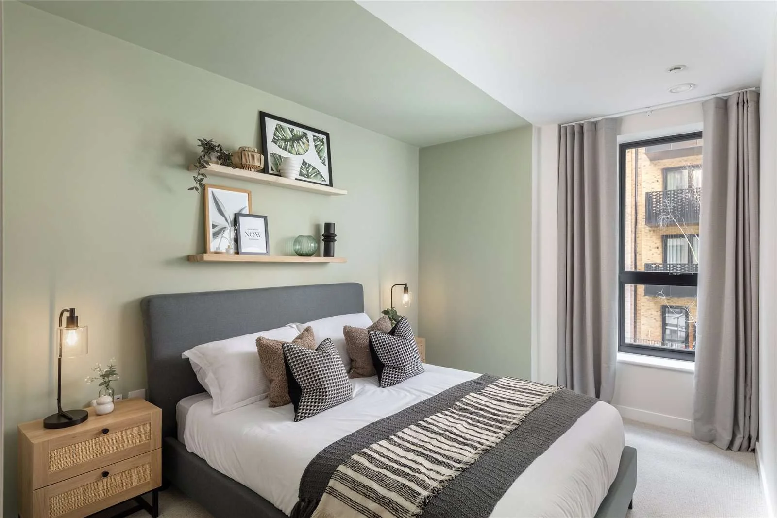Hanwell Square Hanwell W7 2 Bed Principal Bedroom Sage Green Walls
