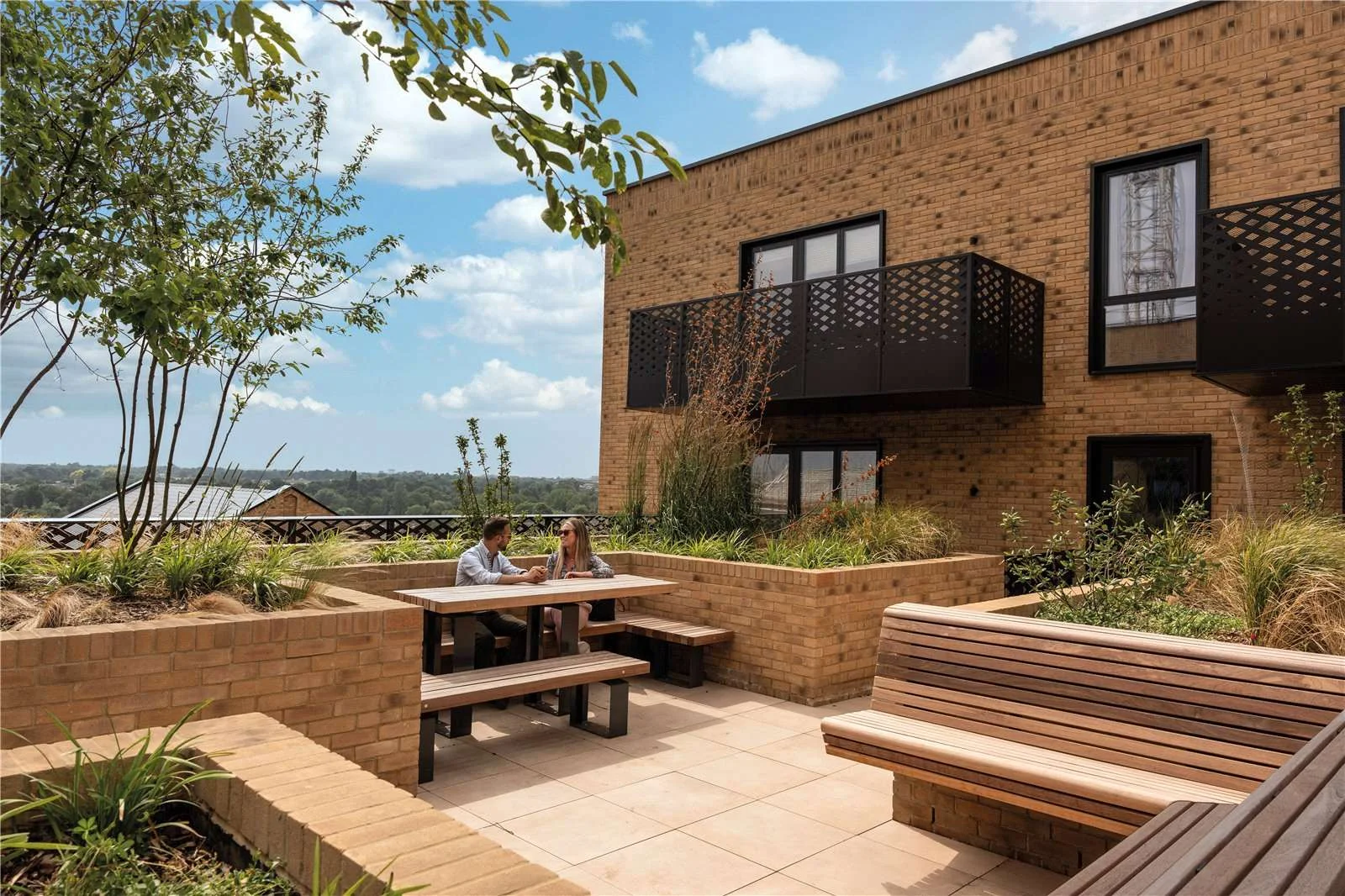 Hanwell Square Hanwell W7 Communal Roof Terrace Seating Green Planted